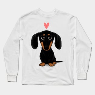 Black and Tan Dachshund with Heart Long Sleeve T-Shirt